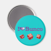 Aimant I Love Bunco avec Red Dice (Recto/Verso)