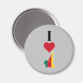 Aimant I Love Cameroun Vertical I Heart Country Carte (Recto/Verso)
