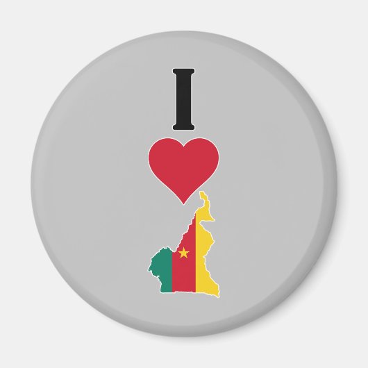 Aimant I Love Cameroun Vertical I Heart Country Carte (Devant)