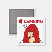 Aimant I Love Camping Tshirts et cadeaux (Recto/Verso)