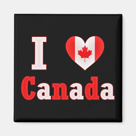 Aimant I Love Canada Maple Leaf Heart (Devant)
