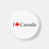 Aimant I Love Canada typographie à la feuille d'érable ro (Devant)