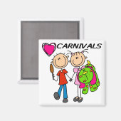 Aimant I Love Carnivals Tshirts et cadeaux (Recto/Verso)