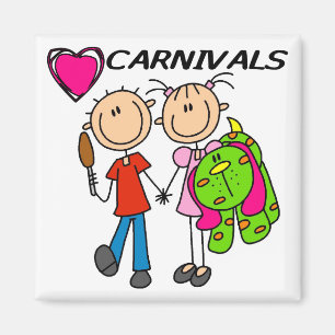 Aimant I Love Carnivals Tshirts et cadeaux