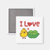 Aimant I Love Chickpeas Hummus Kawaii (Recto/Verso)