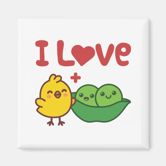 Aimant I Love Chickpeas Hummus Kawaii (Devant)