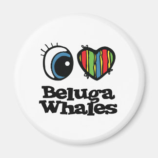 Aimant I Love (Coeur) Béluga baleines