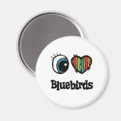 Aimant I Love (Coeur) Bluebirds (Recto/Verso)