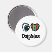 Aimant I Love (Coeur) Dolphins (Recto/Verso)