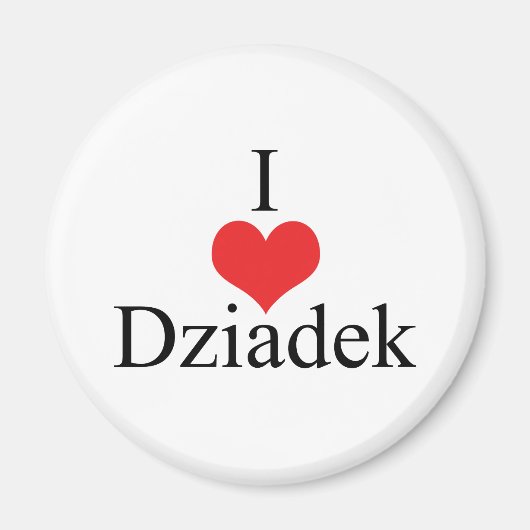 Aimant I Love (Coeur) Dziadek (Devant)