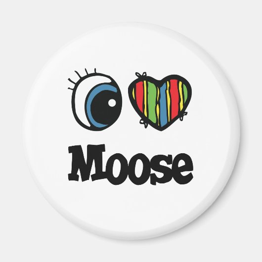 Aimant I Love (Coeur) Moose (Devant)