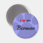 Aimant I Love (Coeur) My Birman Pawprint (Recto/Verso)
