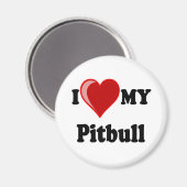 Aimant I Love (Coeur) My Pitbull Dog (Recto/Verso)