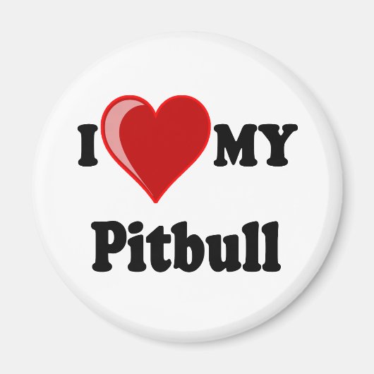Aimant I Love (Coeur) My Pitbull Dog (Devant)