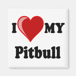 Aimant I Love (Coeur) My Pitbull Dog