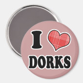 Aimant I Love (Coeur Plaid) Dorks (Recto/Verso)