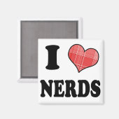 Aimant I Love (Coeur Plaid) Nerds (Recto/Verso)