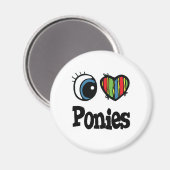 Aimant I Love (Coeur) Ponies (Recto/Verso)