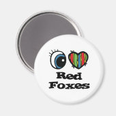 Aimant I Love (Coeur) Red Foxes (Recto/Verso)
