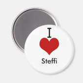 Aimant I Love (coeur) Steffi (Recto/Verso)