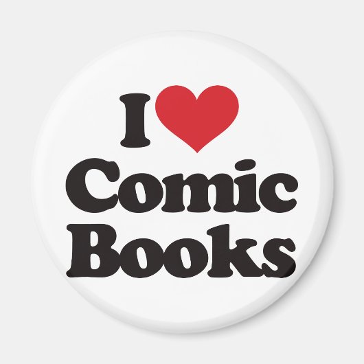 Aimant I Love Comic Books (Devant)