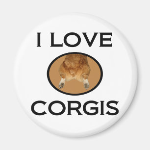 Aimant I Love Corgis Corgi Butt