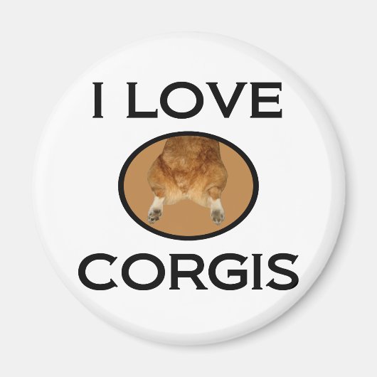 Aimant I Love Corgis Corgi Butt (Devant)