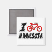 Aimant I Love Cycling Minnesota (Recto/Verso)