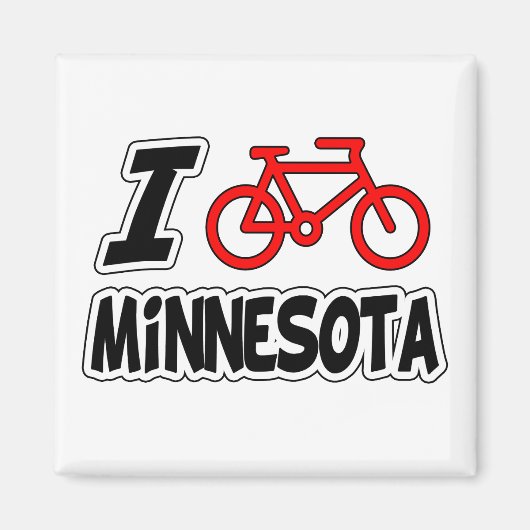 Aimant I Love Cycling Minnesota (Devant)