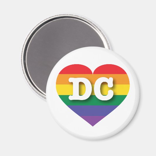 Aimant I Love DC Rainbow Heart (Recto/Verso)