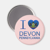 Aimant I Love Devon, PA (Recto/Verso)