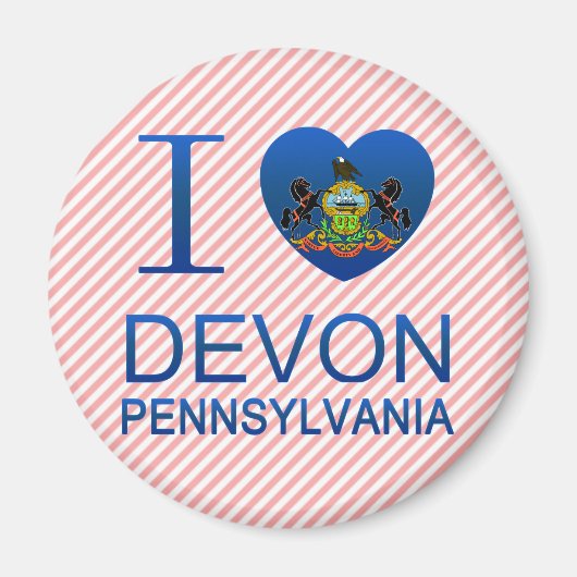 Aimant I Love Devon, PA (Devant)