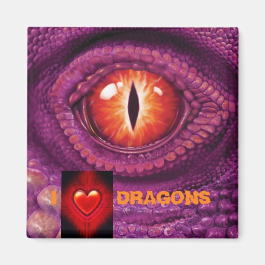 Aimant I Love Dragon's Eye grand carré (Devant)