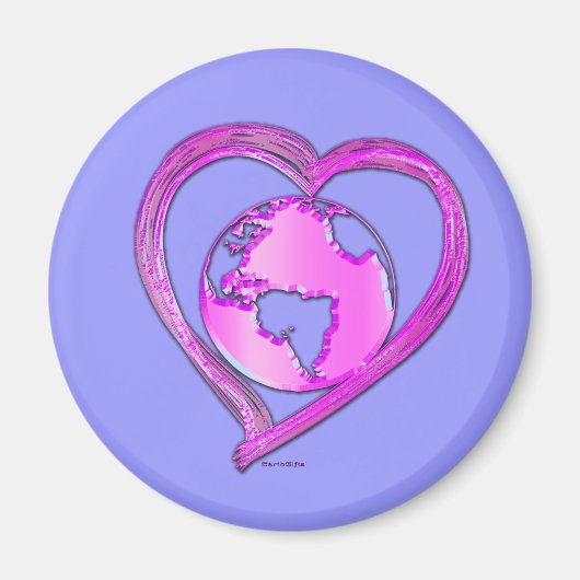 Aimant I LOVE EARTH (Pink) Series (Devant)