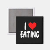 Aimant I Love Eating Food - Heart -  (Recto/Verso)