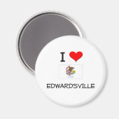 Aimant I Love EDWARDSVILLE Illinois (Recto/Verso)