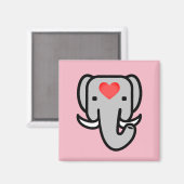 Aimant I Love Elephants (Recto/Verso)