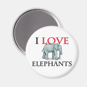 Aimant I Love Elephants (Recto/Verso)