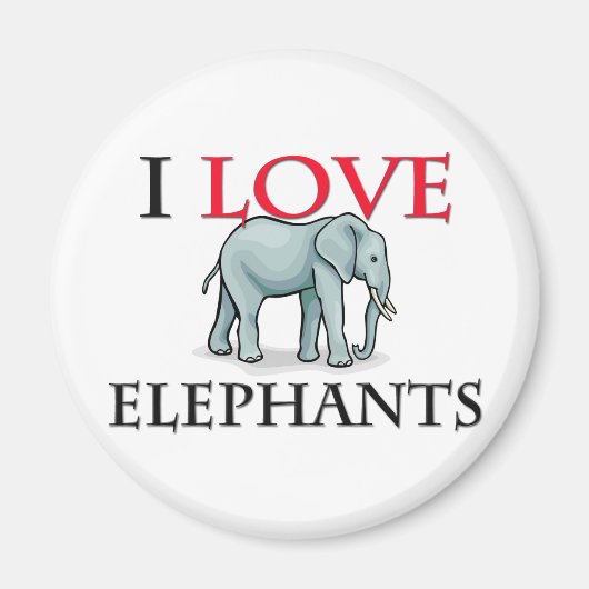 Aimant I Love Elephants (Devant)