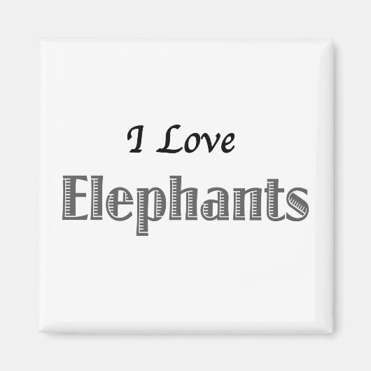 Aimant I Love Elephants (Devant)