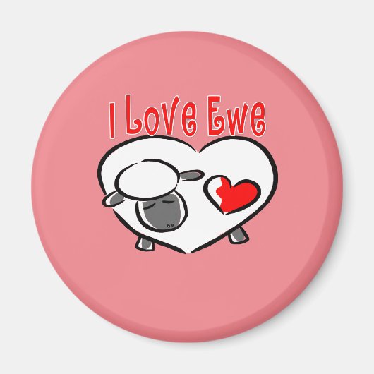 Aimant I Love Ewe Citations romantiques (Devant)