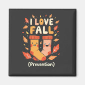 Aimant I Love Fall Prevention Automne Cosy Citrouille épi (Devant)