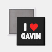 Aimant I Love Gavin - Heart  (Recto/Verso)