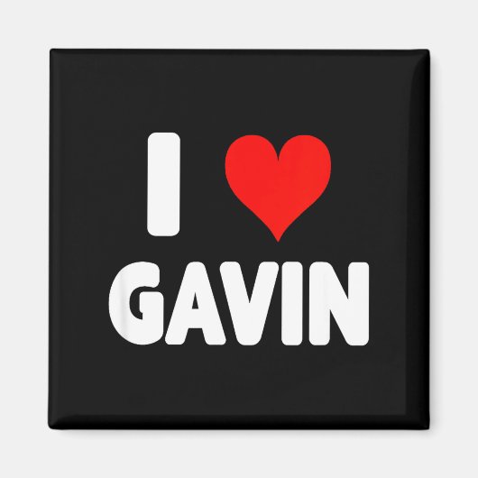 Aimant I Love Gavin - Heart  (Devant)