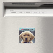 Aimant I Love Golden Retrievers mignon chiot (In Situ (Lave-vaisselle))