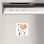Aimant I Love Guitar Orange Mandala Heart (In Situ (Lave-vaisselle))