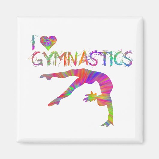 Aimant I Love Gymnastique Tie Dye Chemises Sacs Stickers  (Devant)