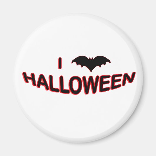 Aimant I Love Halloween (BAT) (Devant)