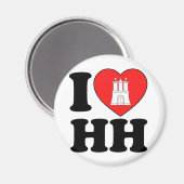 Aimant I Love Hamburg (HH) (Recto/Verso)