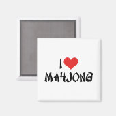 Aimant I Love Heart Mahjong - Mah Jong Lover (Recto/Verso)